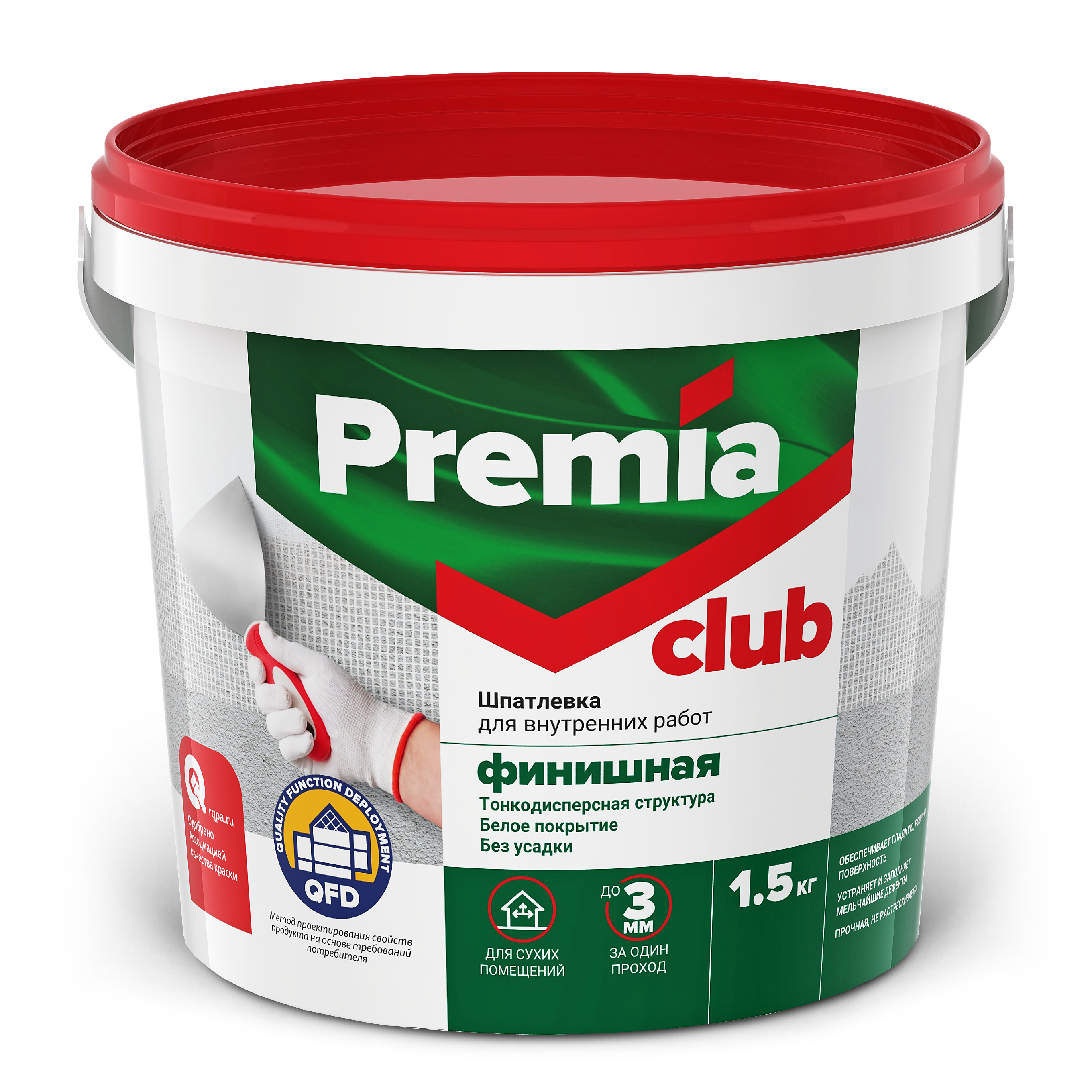 Шпатлевка PREMIA CLUB финишная для внутренних работ